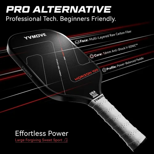 Miniatura 3 de Pickleball Paddles USAPA Approved Raw Carbon Fiber Face Max Control & Effortless Power 16MM Core Anti-Shock Intermediates to Pros
