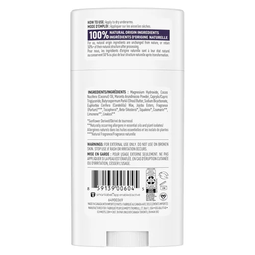 Miniatura 2 de Schmidt's Desodorante vegano sin aluminio lavanda y salvia con protección contra olores las 24 horas, para mujeres y hombres, ingredientes
