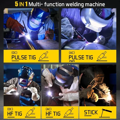 Miniatura 3 de Weldpro TIG Soldador AC/DC 200A con pulso, soldador TIG de aluminio 110 V/220 V con CK17 TIG antorcha AC TIG/DC TIG/AC PULSE TIG/DC PULSE TIG/Stick