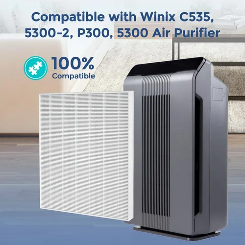 Miniatura 2 de 3-Pack C535 Replacement Filter A Compatible with Winix C535, 5300-2, P300, 5300, Repalce 115115, H13 True HEPA Filter
