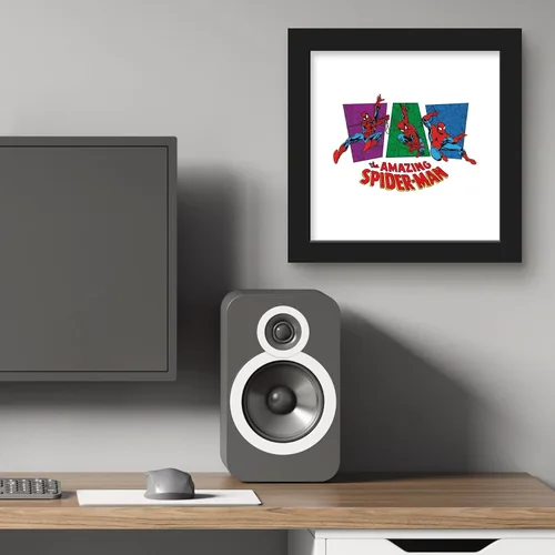 Miniatura 5 de Trends International Gallery Pops Marvel Spider-Man - Foco retro increíble Spider-Man 3 paneles de arte de pared, 12.00 x 12.00 pulgadas, versión
