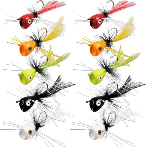 Miniatura 13 de OROOTL Kit de moscas para pesca con mosca, coloridos señuelos de pesca con mosca, flotadores de espuma, accesorios para trucha, panfish bluegill