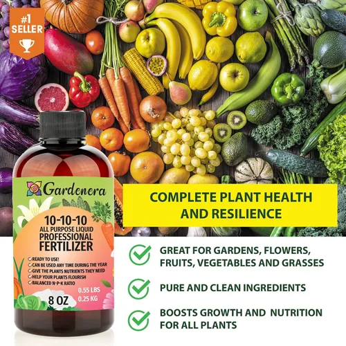 Miniatura 8 de Gardenera Alimento líquido multiusos prémium 10-10-10 para plantas, concentrado de fertilizante de jardín de grado profesional para césped, árboles