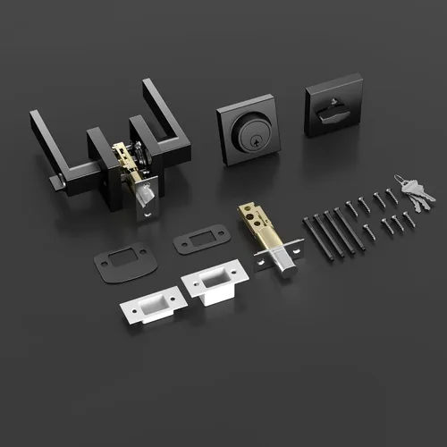 Miniatura 6 de Foxgard Juego de cerraduras para puerta exterior, cerraduras para puerta de entrada delantera con cerrojo de seguridad, palanca de puerta cuadrada