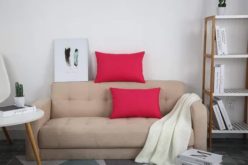 Miniatura 8 de TangDepot - Funda de almohada hecha a mano 100% lona de algodón, Algodón, Rojo sandía