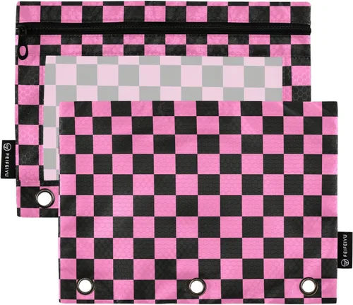 Miniatura 40 de Estuche para lápices de fútbol de fútbol en campo para carpeta de 3 anillas, paquete de 2 bolsas impermeables para lápices, estuche transparente