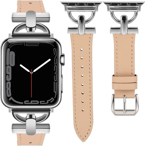 Miniatura 11 de Wearlizer Correa de cuero compatible con correas de Apple Watch para mujeres de 1.614 in, 1.575 in, 1.496 in, 1.929 in, 1.811 in, 1.772 in, 1.732