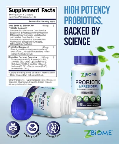 Miniatura 2 de Prebióticos y probióticos para hombres y mujeres – 60 mil millones de UFC con 10 cepas – Pre y probióticos con acidófilo para inmunidad, salud