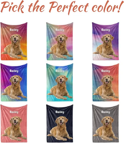 Miniatura 2 de Manta personalizada con fotos de perro, regalos personalizados con foto de mascota, manta de 40 x 50 pulgadas, manta ultrasuave de doble cara