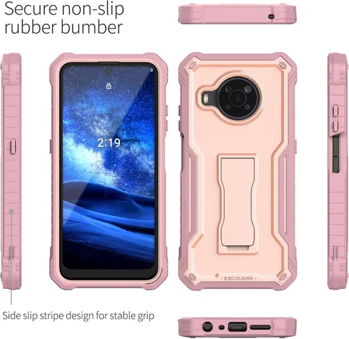 Miniatura 4 de ExoGuard Funda para Nokia X100, funda de goma a prueba de golpes de cuerpo completo con protector de pantalla de vidrio templado con soporte