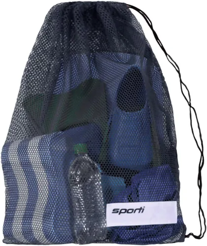 Miniatura 18 de Bolsas de Equipo de Natación Sporti, Mochila de Cordón de Malla, Bolsa de Natación para Nadadores, Mochila de Malla para la Playa Verde