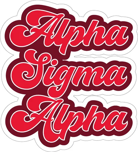 Alpha Sigma Alpha Retro Sorority - Juego de 2 imanes extraíbles sin residuos para todo tipo de clima, para niñas y estudiantes conductores