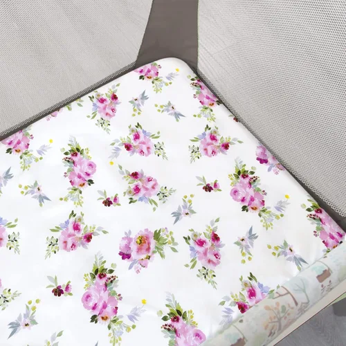 Miniatura 2 de Sábanas para Pack and Play para niña, paquete de 2 sábanas para mini cuna, sábana ajustada para corralito elástica, compatible con Graco Pack n