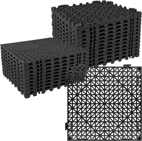 Miniatura 22 de ToLanbbt Cojín modular entrelazado 8P de 11.8 x 11.8 pulgadas, agujeros de drenaje de goma entrelazados antideslizantes para cubierta, ducha