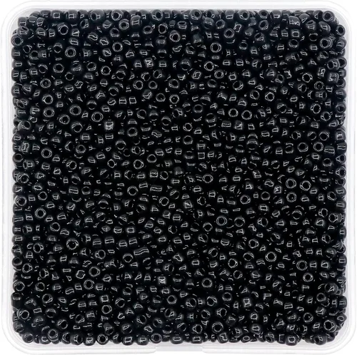 2mm Cuentas de Semilla Opacas Negras Aproximadamente 8000 piezas/170 gramos 12/0 Cuentas Pequeñas para Pulseras, Collares, Manualidades de Joyería,