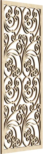 Miniatura 44 de 9 3/8"W x 24 3/8"H x 1/4"T Marilla Decorativos Paneles de Pared de Madera Calado, Abedul