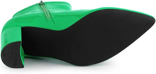Miniatura 5 de Allegra K Botines con cremallera y tacón grueso para mujer