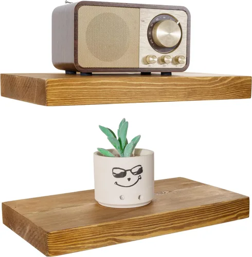Miniatura 59 de BGMG Estantes flotantes de madera de 12 pulgadas, estantes flotantes negros, estantes de pared de madera maciza para baño, sala de estar