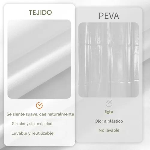 Miniatura 4 de ALYVIA SPRING -Cortina de tela para regadera extralarga, impermeable, 72 x 84 pulgadas, suave y ligera, con imanes, lavable a máquina, 72 x 84