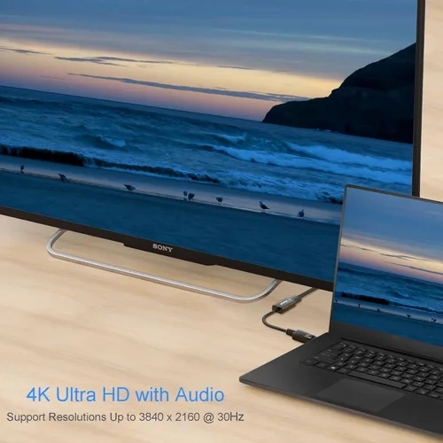 Miniatura 5 de Moread Adaptador 4K DisplayPort (DP) a HDMI, paquete de 2, puerto de pantalla unidireccional chapado en oro, convertidor de pantalla de computadora