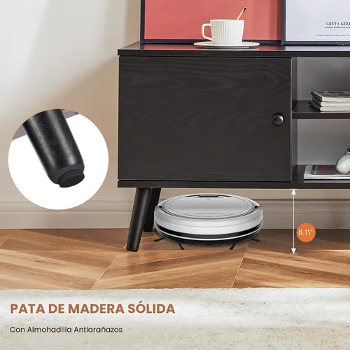 Miniatura 7 de Sweetcrispy Soporte de TV para TV de 55 y 60 pulgadas, moderno centro de entretenimiento de mediados de siglo con almacenamiento, mesa consola