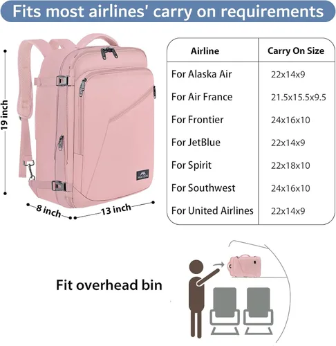 Miniatura 136 de MATEIN - Mochila de viaje extragrande de 10.56 galones, mochila de viaje ampliable apta para aerolíneas, para viajeros de fin de semana, hombres