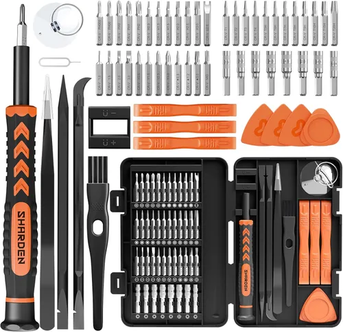 Sharden Juego de destornilladores de precisión 58 en 1 pequeño juego de destornilladores magnéticos mini con estuche, kit de herramientas