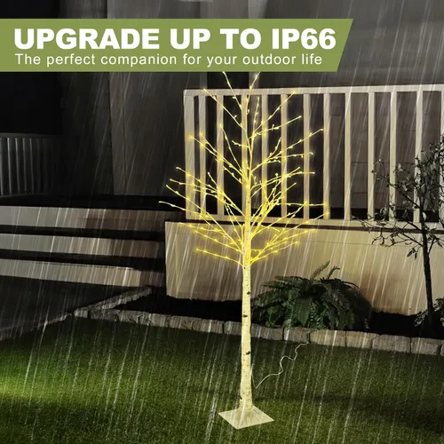 Miniatura 4 de Árbol de abedul iluminado de 6 pies con luces de hadas, 260 luces LED de abedul con temporizador para interiores y exteriores, hogar, dormitorio