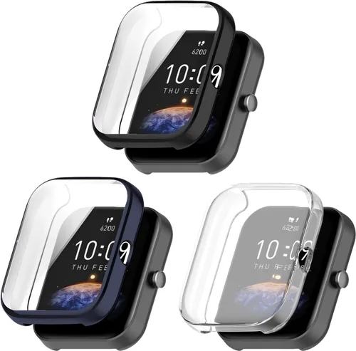 Miniatura 8 de Funda protectora de pantalla compatible con Amazfit Bip 3 Pro/Bip 3 Smart Watch Funda de TPU suave ultradelgado protector de pantalla para Amazfit