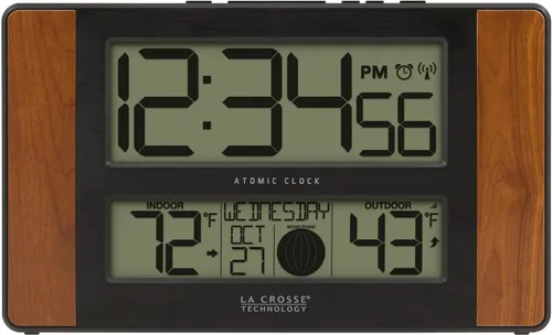 Miniatura 9 de La Crosse Technology Reloj digital de pared/mesa atómico, 11.1 x 6.5 pulgadas (513-1417BS)