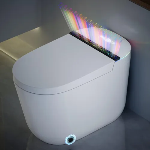 Miniatura 12 de WinZo Inodoro inteligente con bidé integrado, tapa de apertura y cierre automático con secadora, altura cómoda ADA, agua caliente instantánea, corte