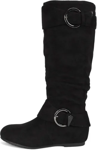 Miniatura 2 de DREAM PAIRS Women's Wide Calf Knee High Boots, Fur-lined Low Hidden Wedge Boots