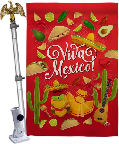 Miniatura 8 de Viva México - Kit de banderas de jardín para casa de jardín, fiesta de verano, cactus y piñata, sombrero mexicano, fiesta mexicana, pequeño regalo