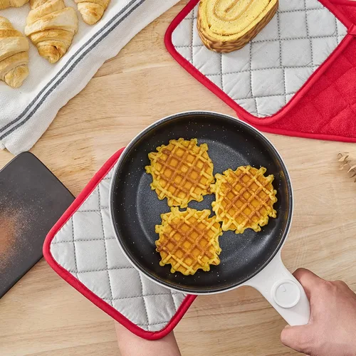 Miniatura 7 de Juego de soportes para ollas de cocina, resistentes al calor, juego de agarraderas de algodón puro, salvamanteles, posavasos grandes, almohadillas