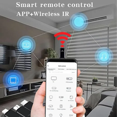 Miniatura 4 de R09 Mini Adaptador de Control Remoto IR para Smartphone para Teléfono Inteligente Android Mini Control Universal Infrarrojo Todo en Uno para Aire