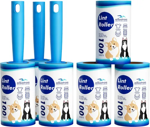 Miniatura 10 de Mini rodillos de pelusa extra pegajosos para viajes, 150 hojas de tamaño pequeño portátiles para eliminación de pelusa para mascotas y recogida