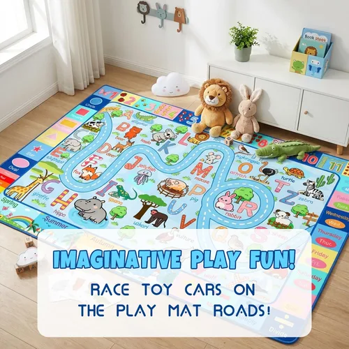 Miniatura 7 de Alfombra de mapa de carreteras, 2.5 x 4 pies, alfombras para niños, para sala de juegos, alfombra de automóvil, alfombra de guardería, alfombra