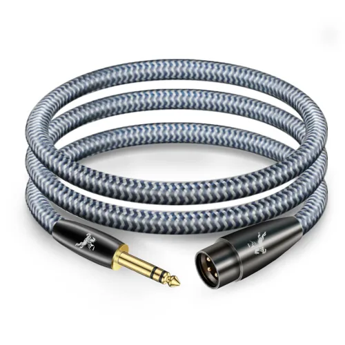 Miniatura 6 de Cable XLR equilibrado, paquete de 2, macho a hembra, 3 pines, 2.4 pies/2.5 ft, chapado en oro de 24 quilates