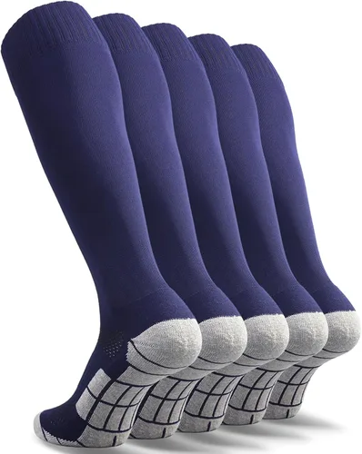 Miniatura 7 de CWVLC - Calcetines de fútbol (1/3/5 pares) calcetines altos hasta la rodilla, para deportes de equipo, para adultos, jóvenes y niños