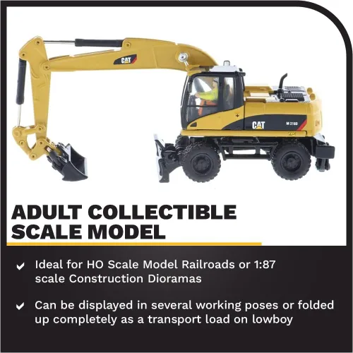 Miniatura 3 de Diecast Masters Excavadora de ruedas Caterpillar M318D HO Series Vehículo