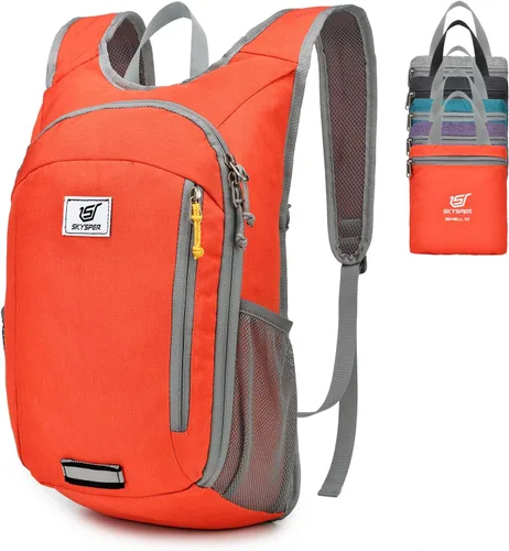 Miniatura 7 de SKYSPER Mochila pequeña de senderismo de 10L/15L/20L Mochila de viaje ligera para mujeres y hombres Verde