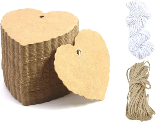 Miniatura 8 de Etiquetas de precio blancas con cuerda, etiquetas de regalo, 200 etiquetas colgantes de 3.5 x 1.8 pulgadas, etiquetas de papel en blanco