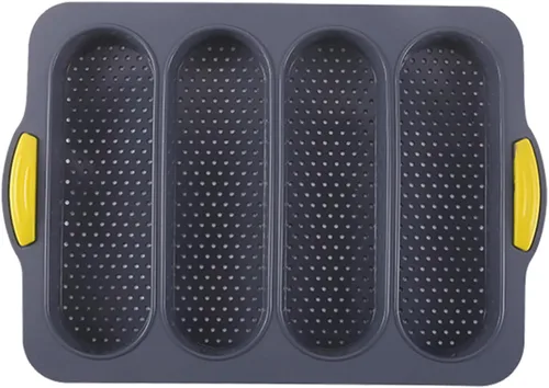 Miniatura 8 de Molde de pan de silicona de 4 cavidades, sartén antiadherente para pan de masa madre y sartén para pan baguette resistente al calor, moldes para pan