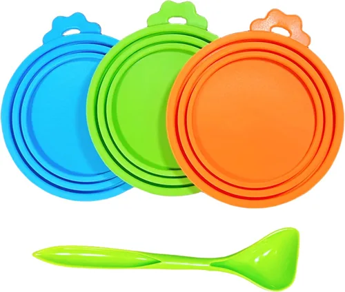 Miniatura 8 de Tapas de silicona para latas de comida para gatos/perros, 3 tamaños universales para latas de comida para mascotas de 3 onzas, 5.5 onzas, 6.5 onzas
