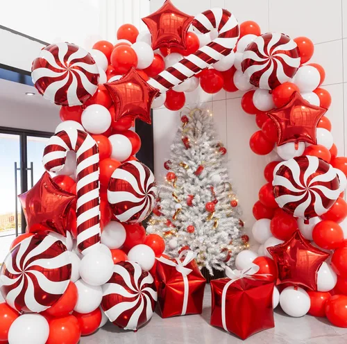 Miniatura 12 de Kit de arco de guirnalda de globos de Halloween, 116 piezas de arco de globos naranja y negro blanco, globos de papel de aluminio con estrella