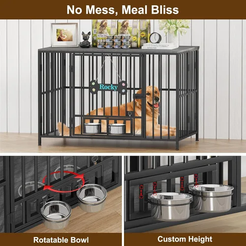 Miniatura 4 de Easycom Mueble plegable para perros de 43 pulgadas, no se ensambla para perros, jaulas decorativas para interiores, jaulas XL para perros grandes