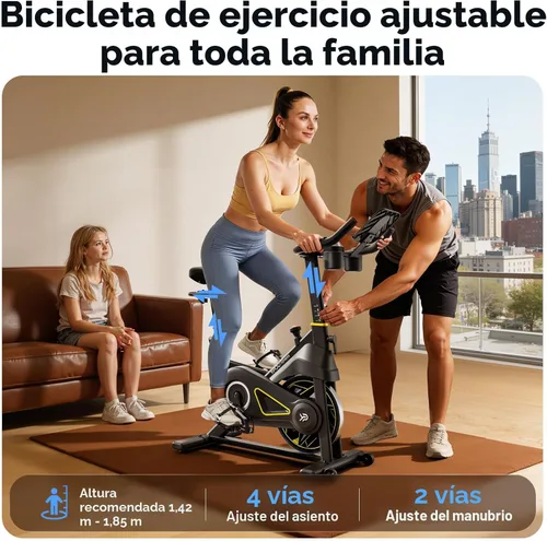 Miniatura 4 de YPOO Bicicleta estática, resistencia magnética ajustable, bicicletas estacionarias para cardio en casa con aplicación exclusiva, bicicleta