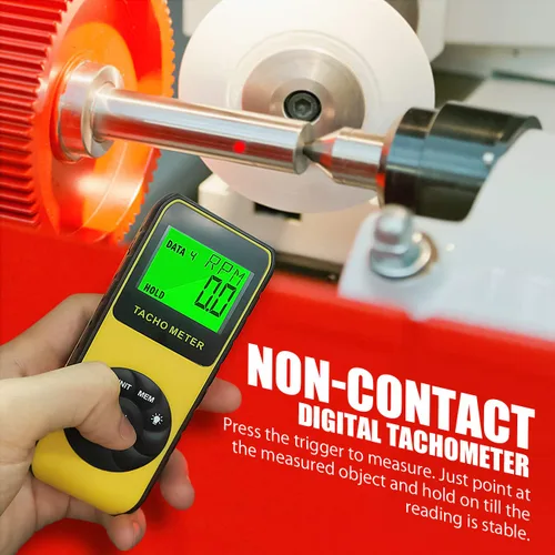 Miniatura 4 de Tacómetro fotográfico sin contacto 7.0-99,999 RPM, velocímetro láser automotriz AIOMEST, probador de tacómetro medidor de RPM para automóvil