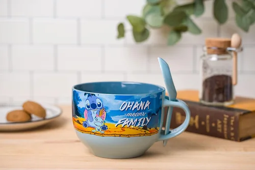 Miniatura 4 de Silver Buffalo Lilo and Stitch With Scrump Ohana Means Family - Juego de cucharas de cerámica para sopa, 24 onzas Lilo & Stitch: Ohana Means Family