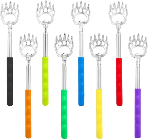 Ohuhu Paquete de 8 rascadores telescópicos de espalda, rascadores extensibles para el cuero cabelludo, masajeador portátil, herramienta de masaje